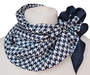 Hahnentritt Damen Nickituch Halstuch Tuch dunkel blau weiß 1121 - Bild 1 von 6