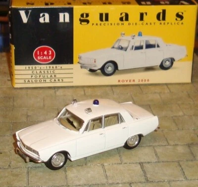 ROVER 2000 POLICE CAR  - WHITE - 1:43 scale - VANGUARDS - c1998 - Image 1 of 4