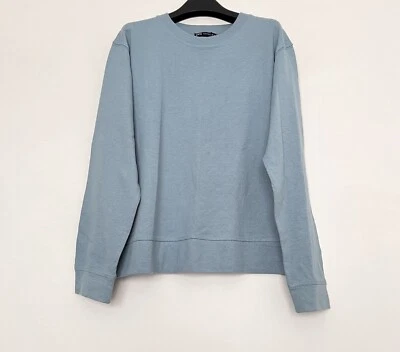 Zara Blue Lightweight Sweatshirt Shirt Tops 100% Cotton Long Sleeve Small NWT - Image 1 of 4