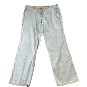 Meyer Mens Chinos W40 L32 Straight Leg Light Blue Lightweight Stretch Zip Fly - Picture 1 of 13