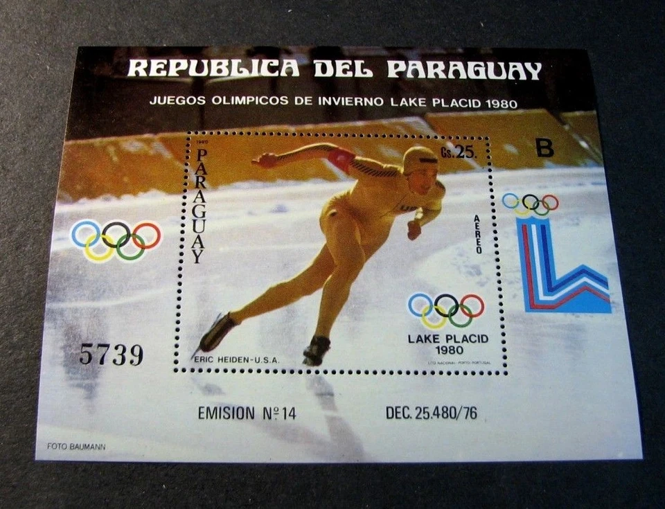 Souvenir Sheet Paraguay Stamp Scott# 1956 Olympics 1968  MNH C505 - Image 1 of 2