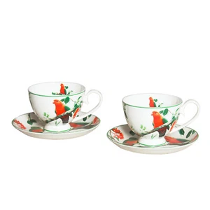 Set of 2 Cups & Saucers 250cc King Parrot Fine Bone China w Gift Box - Picture 1 of 1