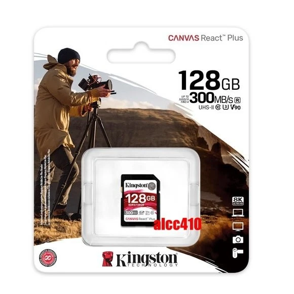 Kingston Canvas React Plus 128GB SDXC Card UHS-II 300MB/s V90 - Image 1 of 1