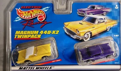 Electric Hot Wheels 36937 Magnum 440-X2 TwinPack 1957 T-Bird  Chevy HO Slots NEW - image 1 of 4