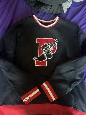 Polo Ralph Lauren Sweatshirt Mens XXL Black P Wing Red Stadium 1992 P-Wing - Image 1 of 2