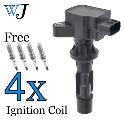 4X Bobina de encendido + bujía de iridio para Mazda 3 Sport 2004-2015 L3G218100A Foto 1 de 4