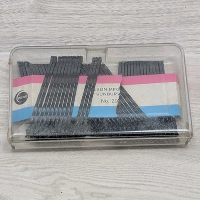 Vintage Wil Hold Rubber Tip Bobby Pins In Plastic Case Wilson Corp Partial Fill - Image 1 of 4