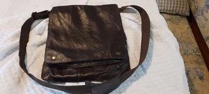 DUNKELBRAUNE LEDER SCHULTERTASCHE LAPTOP AKTENTASCHE 15 IN TASCHEN HANDY STIFTE KARTEN - Bild 1 von 10