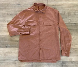 Sobrecamisa Lululemon Airing Fácil Para Hombres M Doble Bolsillo Manga Larga Camisa a Presión - Imagen 1 de 8