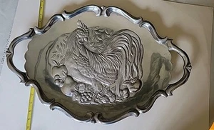 LENOX PEWTER ROOSTER SERVING PLATTER TRAY 23'' RETIRED - Picture 1 of 5