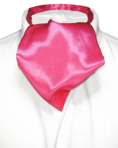Biagio ASCOT Solid HOT PINK FUCHSIA Color Cravat Mens Neck Tie - Picture 1 of 2