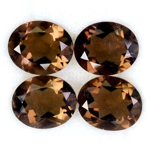 Ovalschliff natürlicher unbeheizter Rauchquarz Brasilien 18,93 kt 12 x 10 mm 4 Stck. Lot Edelstein - Bild 1 von 14