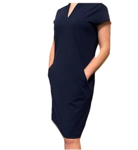 Gibson Latimer Kleid Etuikleid minimalistisch dunkelblau Damen Gr. L Midi Karriere - Bild 1 von 8