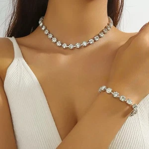 Juego de collar y pulsera de novia de cristal de Swarovski - Imagen 1 de 5