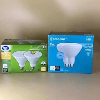 4 Bulbs/ EcoSmart 90-Watt BR40 Dimmable LED Light 2 / Great value PR38 Outdoor 2 - Image 1 of 4