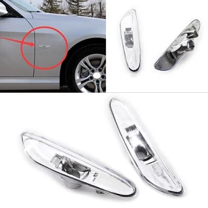 For BMW E46 4DR 02-05 63137165915 2x Clear Side Marker Light Turn Signal Lamp - Picture 1 of 5
