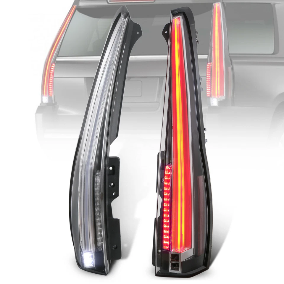 Transparent LED Tail Lights Rear Lamp Assembly For 2007-2014 Cadillac Escalade Foto 1 de 4