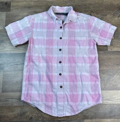 Camisa Shaver Lake Manga Corta Para Hombre Pequeña Rosa Algodón Abotonada A Cuadros Informal Foto 1 de 4