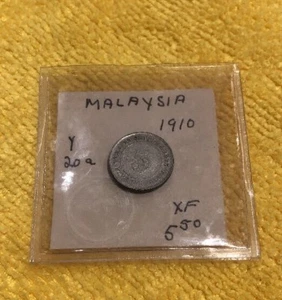 1910 Queen Victoria Straits Settlements 5 Cents Silver Coin XF Rare - Picture 1 of 2
