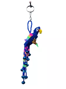 Guacamaya Papagei Huichol Perlen Schlüsselanhänger Ornament mexikanisch 6" Regenbogen 9 - Bild 1 von 3