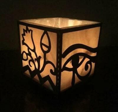 2x Alabaster Natural Crystal rock tea light candle holder 3.2" - Image 1 of 4