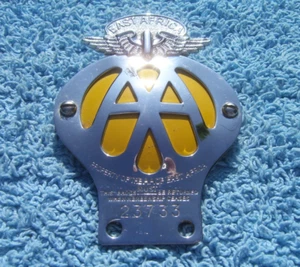 VINTAGE 1950s ROYAL EAST AFRICA AA MOTORCYCLE BADGE~REAAA AUTOMOBILE ASSOCIATION - Picture 1 of 5