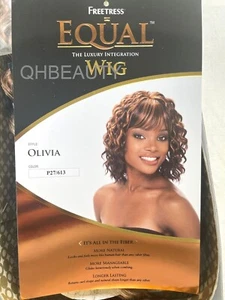 FREETRESS SYNTHETIC EQUAL SHORT CURLY WITH BANGS HAIR WIG - OLIVIA - Picture 1 of 5