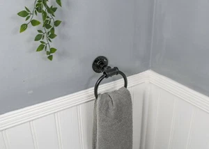 Industrial towel rail holder, towel ring towel bar cast iron Metal, wrought iron - Picture 1 of 7