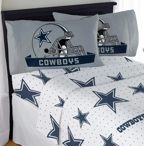 NFL Dallas Cowboys Full Sheet Bed and Pillow Case Sheet Set Cover