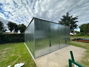 Blechgarage 6x5x3m Stahlgarage Doppelgarage Baucontainer Lager  Lieferung&Aufbau - Bild 1 von 6