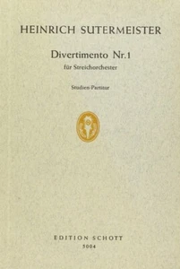 Heinrich Sutermeister Divertimento No. 1 for String Orchestra Full Score - NEW - Picture 1 of 1