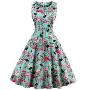 Womens Plus Size 1950s 60s Vintage Summer Rockabilly Cocktail Party Swing Dress - Picture 1 of 8