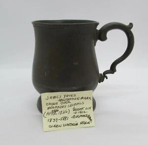 19th Century Pewter Mug by James Yates 1/2 Pint - Picture 1 of 4