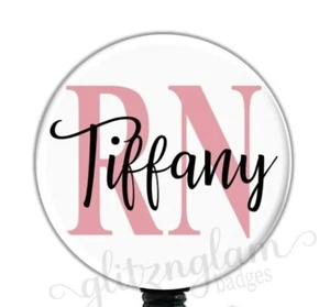 RN Badge Reel Holder, Personalized Nurse Retractable Badge Reel, Nurse ID GG4996 - Picture 1 of 8