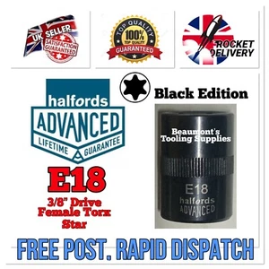 E18 Halfords Advanced Female Torx Star 3/8 Drive Socket Tool “Black Edition” - Picture 1 of 4