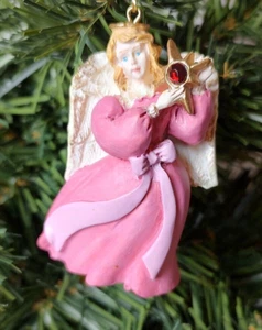 Avon Birthstone Angel Ornament Garnet Simulated January Vintage 1995 Christmas - Picture 1 of 3