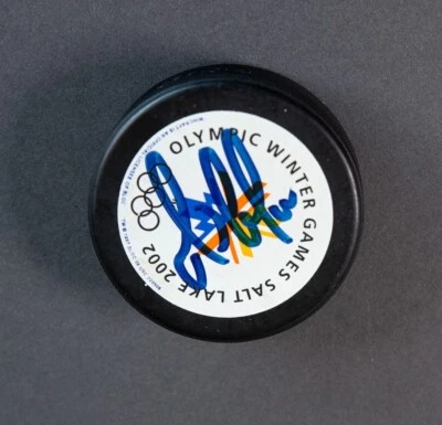 Mario Lemieux, Penguins - disco de hockey firmado - Juegos Olímpicos de Invierno 2002 - PSA/DNA Foto 1 de 2