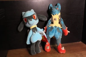Pokemon Center 2014 Mega Lucario Plush 11" Plus Riolu - Picture 1 of 5