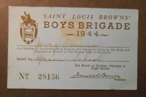 1944 St. Louis Browns Boys Brigade Pass American League Champions -- RAR! - Bild 1 von 2