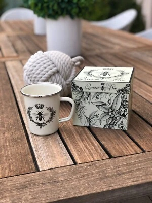 Juego de regalo Golden Rabbit Esmalte Queen Bee Bees 16 OZ Taza de café con leche Nuevo en caja Foto 1 de 2