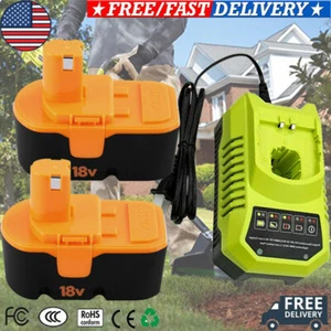 1/2Pack For Ryobi 18V 18 Volt Ni-Mh Battery P100 13022 ABP1801 /Charger - Picture 1 of 16