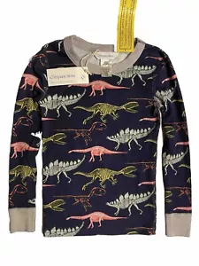 The Company Store Boys Pajama Set Dinosaurs Organic Cotton Sz 6-7 Top/Pants Peru - Picture 1 of 17