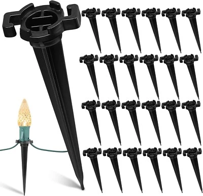 Paquete de 100 estacas de plástico para patio de luz, Navidad de 4,5 pulgadas para luces C7 C9 ZKU& Foto 1 de 4