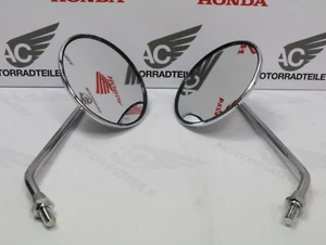 Honda CB 50 100 125 K0 K1 K2 S1 S2 mirror chrom set right + left Genuine new - Picture 1 of 2