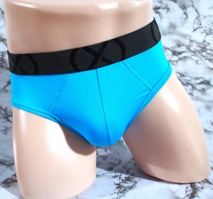 MEN'S 2(X)IST SPORTS NO SHOW AQUA BLUE MICRO MESH LOW RISE BRIEFS SIZE LARGE - Picture 1 of 7