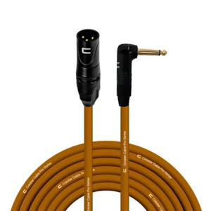 3 Pin XLR Male to Right Angle 1/4" TS Unbalanced Mono Cable Custom Length, Color - Picture 1 of 18