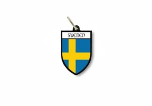 keychain key chain ring flag national souvenir shield sweden - Bild 1 von 1