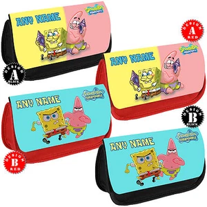 SPONGEBOB Squarepants Personalised Pencil Case School Gift Any Name Make up Bag - Picture 1 of 6
