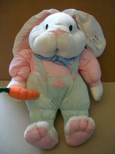 De colección 1992 International Silver Puffy Paracutes peluche conejito conejo 15"" - Imagen 1 de 5