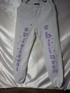 Seberia Hills Spiritual Children White Sweatpants & Purple Sz S Made California - Picture 1 of 6